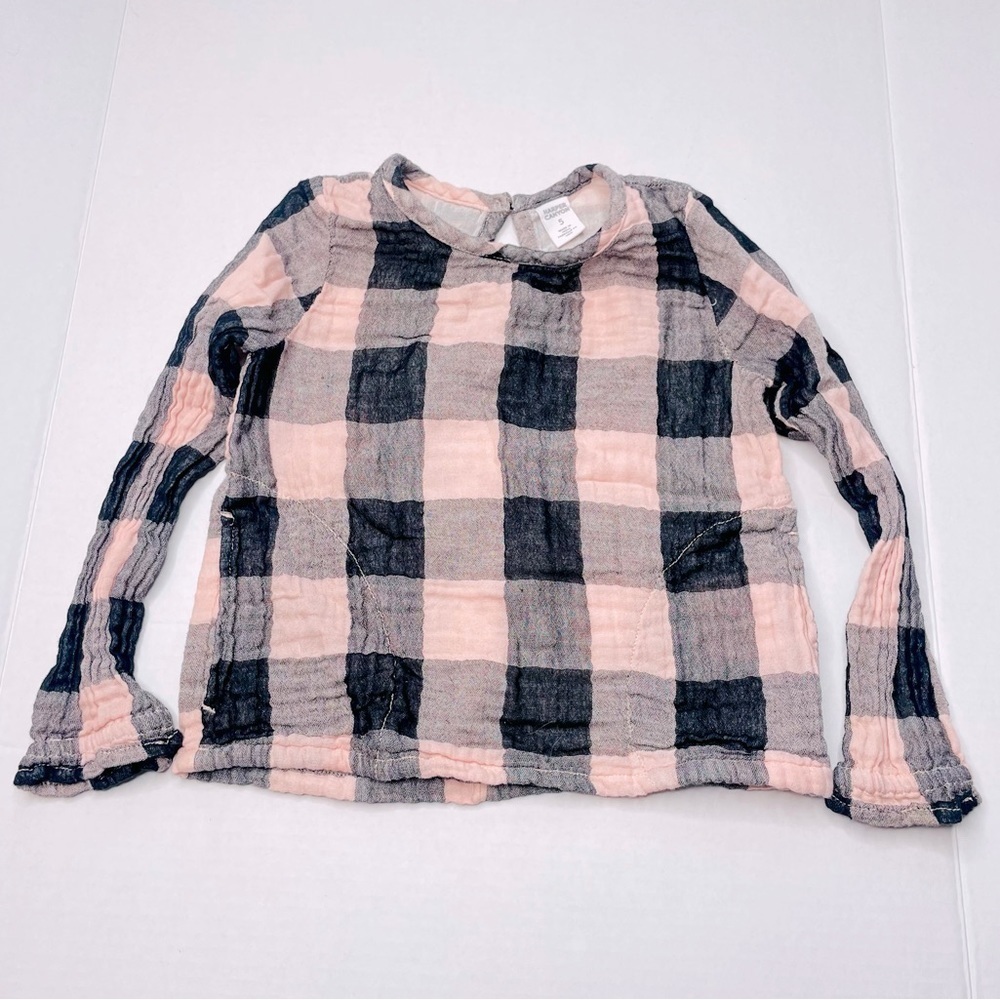 𝅺harper Canyon Plaid Buffalo Check in Black and Soft Pink NWOT Keyhole Detail